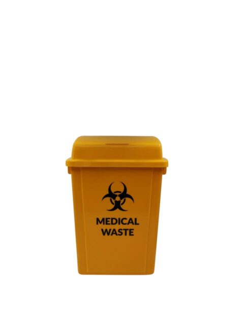 Yellow Medical Clinical Waste, Sharps Disposal Bin, 40L
