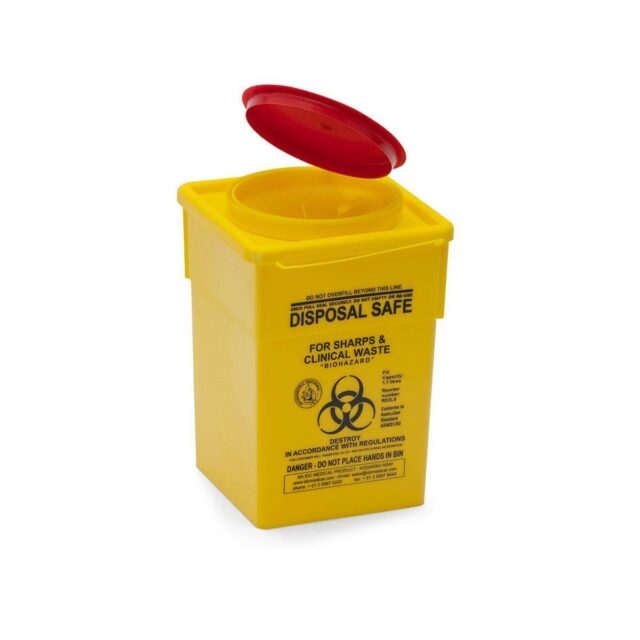 Sharps Container 2 L Non-Spill Snap on Lid