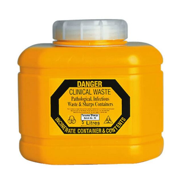 Sharps Container 5 L Non-Spill Screw Top Lid
