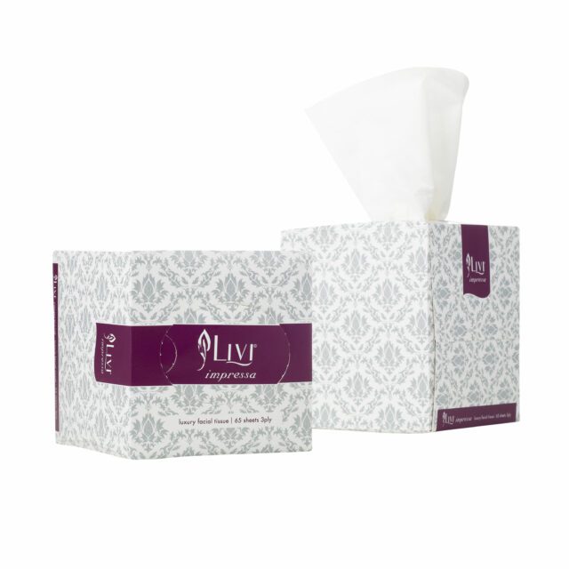 Livi Impressa Facial Tissue Cube Box, with Shea Butter, 3ply 65s – 3301