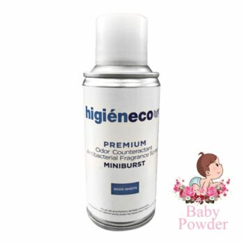 Higieneco MiniBurst 2.0 Baby Powder Automatic Aerosol Air Freshener Fragrance Refill, Antibacterial, 3000 Sprays, 160 mL