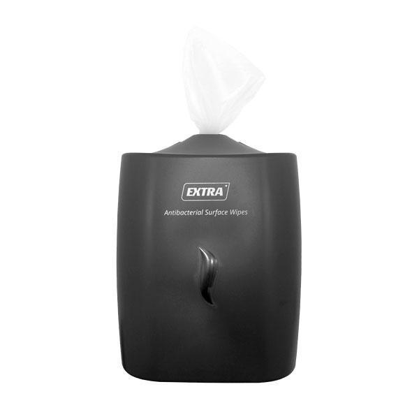 Extra Antibacterial Wet Wipe Dispenser Wall Mounted Black