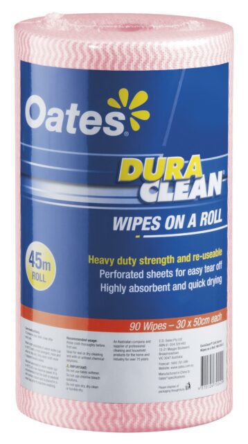 DuraClean Wipes on a Roll – 45m – Red