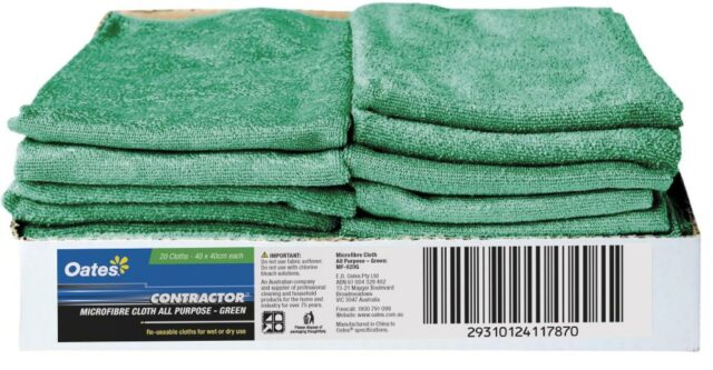 Contractor Microfibre All Purpose Cloths – 20 Pack – Green