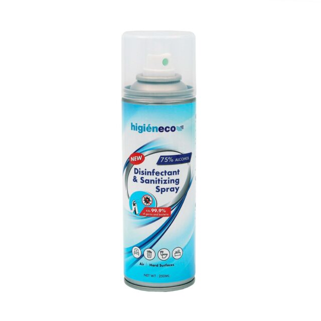 Higieneco Disinfectant Surface Sanitiser Spray, 75% Alcohol, Eucalyptus, 250 mL