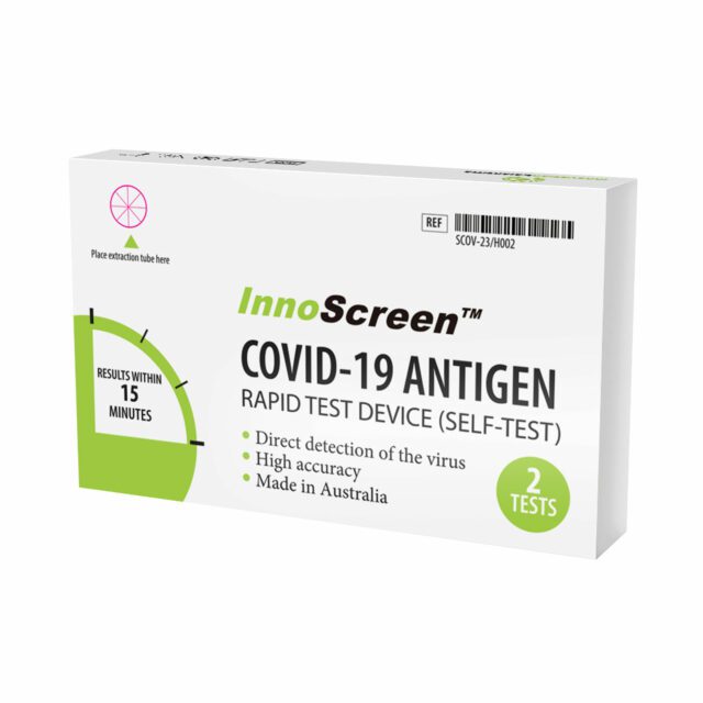 InnoScreen COVID-19 Rapid Antigen Test, Nasal Swab Self Tests (2 Pack)