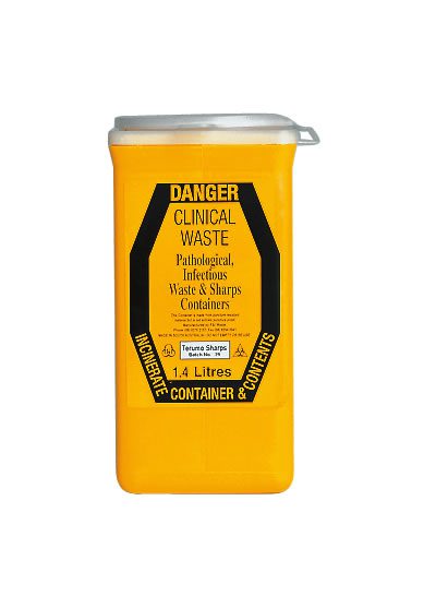Ace Sharps Container 1.4 L Non-Spill Snap On Lid