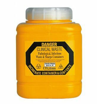 Sharps Container 2.8 L Non-Spill Screw Top Lid