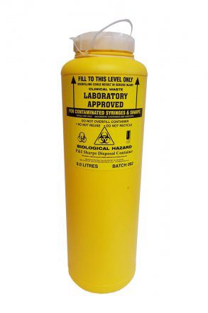 Sharps Container 9 L Non-Spill with Screw Top Lid