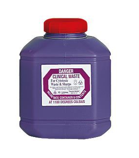 Sharps Container Cytotoxic 10 L Non-Spill Screw Top Lid