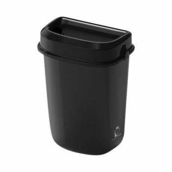 Multi Curved Trash Bin, Floor Standing or Wall Mounted, Black, 32 L