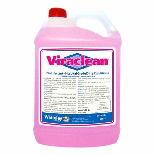 Whiteley Viraclean Hospital Grade Disinfectant, pH Neutral and Non-Corrosive, 5 L