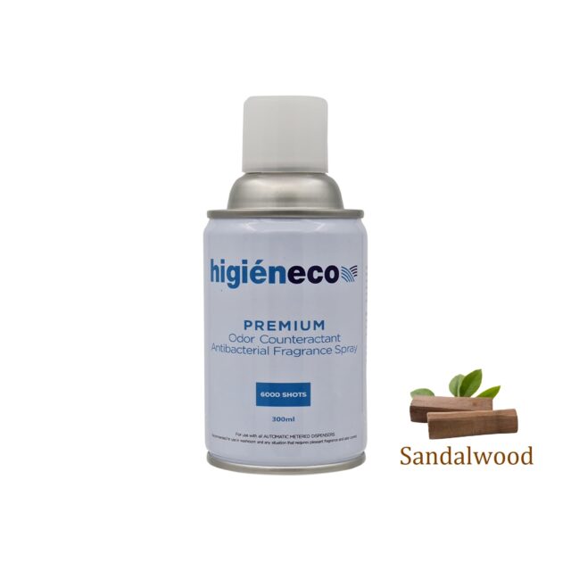 Higieneco Sandalwood Automatic Spray Air Freshener Fragrance Refill, Antibacterial, 300 mL