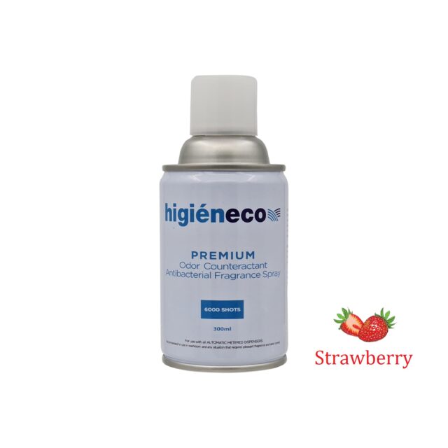 Higieneco Strawberry Automatic Aerosol Air Freshener Fragrance Refill, Antibacterial, 300 mL, 6000 Sprays